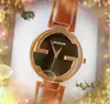 Top Model Popular G Bee Women's famous watch 38mm quartz movement classic black brown genuine leather belt waterproof super bright wristwatch orologio di lusso