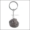 car dvr Keychains Lanyards Natural Rough Stone Quartz Keychain Ring For Women Men Handbag Hangle Car Key Holder Mineral Keyring Jewelry Dr Dh89B