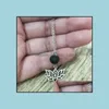 Pendant Necklaces Lotus Flower Black Lava Stone Necklace Volcanic Rock Beads Diy Aromatherapy Oil Diffuser Women Jewelry Drop Delive Dh2T8