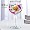 Tumblers 610 ml Noordse gekleurde wijnglazen Creatieve handgeschilderde bloemen Patroon Red Cup Wedding Goblet Crystal Champagne Drinkware 230228