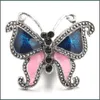 Autres composants de bijoux à bouton-pression Émail Colorf Butterfly 18Mm Boutons-pression en métal Fit Bracelet Bracelet Noosa Ka0127 Drop Delivery Dhvnp