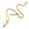 Pendant Necklaces Men Bullet shaped pendant Necklace punk Rock Hip-hop Rapper Jewelry for male J230601