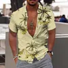 Men's Shirt Summer Hawaiian Shirt Graphic Shirt Aloha Shirt Coconut Tree Turndown Print Outdoor Street Short Sleeve Button-Down Print Clothing Apparel Fashion