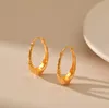 Ins stil studörhängen designer örhängen för kvinna 18k guld örhänge designer party bröllop jubileum present oval koppar rör retro öron ring