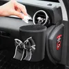 Ny söt bowknot bilavfallsburk för baksätet nackstöd Mini Auto Outlet Air Vent Organizer RUBBISH Bag Garbage Storage Box Hucket