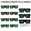 Dynamic LED Glowing Glasses USB Rechargeable LED Luminous Eyeglasses LED Light Up Flashing Glasses Party Favor With Neon 8 Patterns For Parties Halloween Concerts