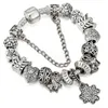 Charm Bracelets Brand Vintage Silver Plated Lucky Bracelet Big Hole Alloy Beads Ladies Christmas Ornament Men And Women