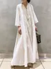 Basic Casual Dresses Women's Summer Dress Loose Embroidered White Lace V-Neck Long Beach Dress Elegant Dress Holiday Women's White Dress 230531