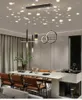 Lampes suspendues lumière nordique luxe Restaurant lampe moderne Simple étoile ciel haut Bar lustre Villa salle à manger créative