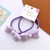 1 Pair Korean Sweet Girl Simple Cute Colorful Bow Hair Rope Headwear Fashion Children's Rubber Band Hair Accessories