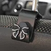 New Cute Safety Seat Hooks Vehicle Head Holder Organizer Grocery Hanger Bag Car Accessories Dimond Bow Hooks Storage Supplies