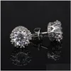 Stud Nieuwe Aangekomen Vrouwen 925 Sterling Sier Crown Earring Shiny Crystal Simated Diamonds Engagement Beautif Sieraden Drop Leveren Dhord