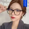 Glasses Blue Light Protection Eyeglass Frame Pink Transparent For Women Big Square Rectangular Vintage Black Gray Eyeglasses