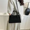 Abendtaschen Damen Hobo Bag PU Leder Krokodil Muster Handtasche Einfarbig Satchel Einfache Vintage Elegante Weibliche Clutch Umhängetasche