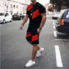 Erkek Eşofman Yaz Erkek Setleri Harajuku T-Shirt Şort Iki parça Adam Için Moda Giysileri Rahat Streetwear Kıyafetler Büyük Boy