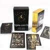 Jeux de cartes Luna Somnia Tarot Shores Of Moon Deck avec guide Box Game 78 cartes complètes Fl Starry Dreams Astrologie céleste Witc Dhgpd