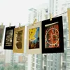 Rahmen Qualität Praktisch DIY Kraft Handwerk Pos Home Dekoration Kombination Papierrahmen Mit Clips Bild