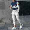 Men's Tracksuits 2023 Fashion British Style 3D Printing Union Jack Short + Shorts من قطعتين