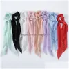 Haar Elastiekjes Zomer Effen Kleur Stropdassen Scrunchies Beautif Elastiek Lang Lint Paardenstaart Houder Sjaal Vers Drop Levering Sieraden H Dhby0