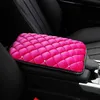 Nouveau MUNIUREN peluche strass voiture accoudoir Pad couverture pour accoudoirs Console centrale hiver chaud cristal universel voiture accoudoir boîte tampons