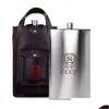 Fiaschetta in acciaio inossidabile Rec Flask con borsa portatile Outdoor Grande capacità 64Oz Bottiglie di vino in metallo Sier Flat Water Bollitore Dro Dhhia