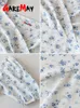 Grundläggande avslappnade klänningar Kvinnors sommarklänning Chiffon Elegant blommigt tryck Vintage Long Maxi -klänning med sidoslits Sexiga sommarklänningar för kvinnor 230531