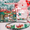 Électrique / RC Track Christmas Electric Train Toy Rail Car Mini Train Track Gift Frame With Sound Light Decors Year Tree Xmas Toy Christmas T1I4 230601