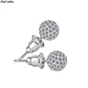 Boucles d'Oreilles Pavé Boule Disco Véritable Haute Qualité 10mm 8mm 6mm Strass Autrichien Clair