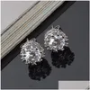 Stud Nieuwe Aangekomen Vrouwen 925 Sterling Sier Crown Earring Shiny Crystal Simated Diamonds Engagement Beautif Sieraden Drop Leveren Dhord