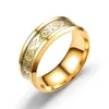 3 peças de joias da moda 18k ouro padrão dragão anéis de casal de aço inoxidável anel de casamento de coração de zircão conjunto para noivas