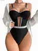 2023 nuova tuta sexy ricamo in pizzo splicing scava fuori corpo erotico sesso donna calda tute lingerie cavallo aperto e breas