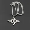 Pendant Necklaces Womens Witch Knot Necklace Stainless Steel Irish Celtic Knot Pendant Fashion Pendant Good Luck Jewelry Gifts for Girls J230601