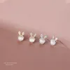 Stud Earrings Pure S925 Sterling Silver Opal For Women Luxury Jewelry Accessories Gift