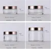 Hot Selling Clear Glass Jar Cream Bottle Cosmetic Container med Rose Gold Lid 5G 10G 15G 20G 30G 50G 100G Packing -flaskor JL5689