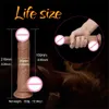 Massager Realistische Mannen Dildo Vibrator voor Vrouwen Telescopische Trillingen Verwarming Penis g Spot Clitoris Anale Vagina Stimulatie Volwassene