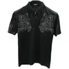 mens t shirts designer polos Europe and America Slim Leopard Rhinestone Lapel Short Sleeve Polo Shirt