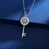 Designer Brand New Tiffays key necklace womens titanium steel micro inlaid zircon small fresh fashion light luxury style