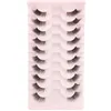 Faux cils 10 paires vison clair bande cils entrecroisés Transparent fait à la main dramatique cils supérieurs 230531