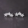 Stud Earrings Cubic Zirconia Flower Crawler Climber Earring CZ Ear Climbers For Women