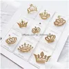 Pins Brooches Fashion Rhinestone Crown Brooch Royal Luxury Crystal Suit Lapel Pin For Women Men Badge Accessory Jewelry Gift Drop De Dhx7T