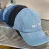 MIU hip Denim Casquette de baseball pour femmes et hommes Casual Snapback Chapeaux avec lettres pare-soleil et fermeture arrière réglable Idéal pour l'été et l'automne