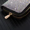 Porte-cartes Mode Étincelant Diamant Organe Sac PU Portefeuille En Cuir Femmes Business Case Titulaire Mini Zipper Embrayage