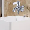 Bathroom Sink Faucets Washing Machine Water Faucet Double Spout Handle Tap Metal Mop Pool For Kitchen Outdoor