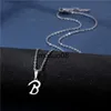 Hanger Kettingen Eenvoudige Rvs A-Z Letters Ketting Unisex 26 Alfabet Initialen Charme Ketting Voor Vrouwen Mannen Sieraden Geschenken J230601