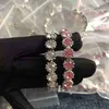 60% korting designer sieraden armband ketting ring Pink Diamond Open volledige diamanten vrouwelijke armband lichte sieraden nieuwe sieraden