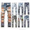 Kot Designer Varsity Erkek Denim Nakış Pantolon Moda Delikleri Pantolon Boy Boyut Hip Hop Sıkıntılı Fermuar Pantolon