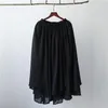 Skirts Vintage Women Fairy Hippie Boho Skirt Double-layer Cotton And Linen Elastic Waist Irregular Long Pleated Mori Girl Faldas