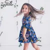 Familie Bijpassende Outfits ZAFILLE Lente Moeder en dochter jurk Blauw Bloemenprint Mama me Jurk Look Moeder Dochter Kleding 230601