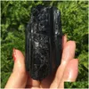 Konst och hantverk 1st Natural Black Tourmaline Crystal Gemstone Collectibles Rough Rock Mineral Prov Healing Stone Home Decor T20 DHPCR