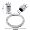 New 5pcs Diamond Crown Tire Vae Caps Crystal Dust-proof Bicycle Tyre Wheel Air Cover Bling Car Emblem Sticker Ring Charms Deco